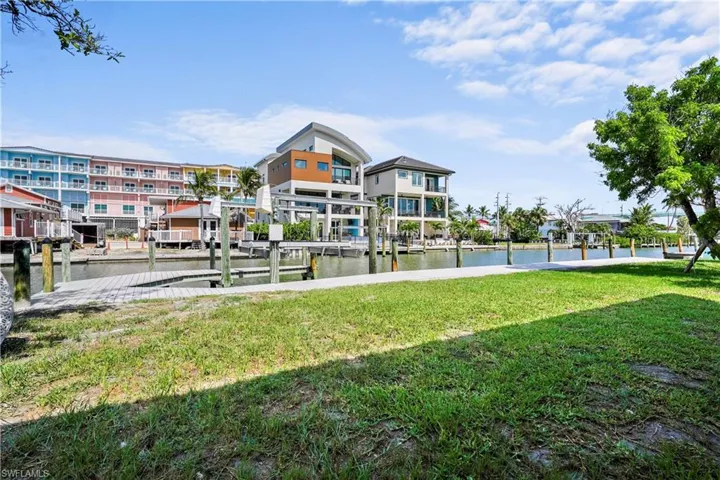View of community featuring a lawn and a water view