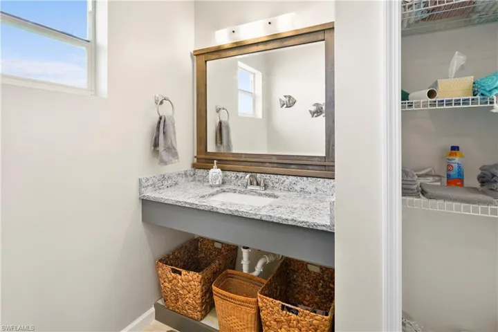 Bathroom featuring vanity