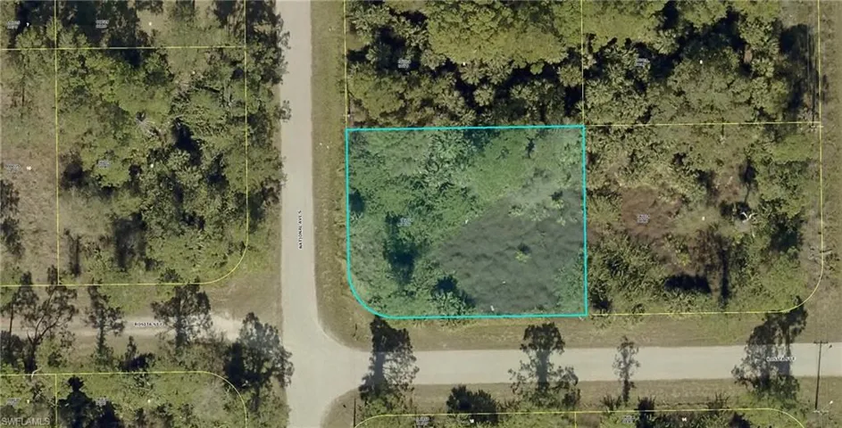 Aerial overview of property's location featuring property parcel outlined