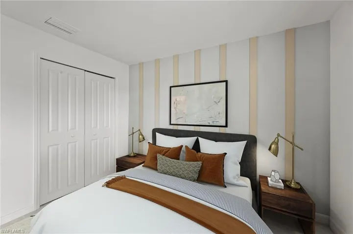 Bedroom with baseboards and a closet