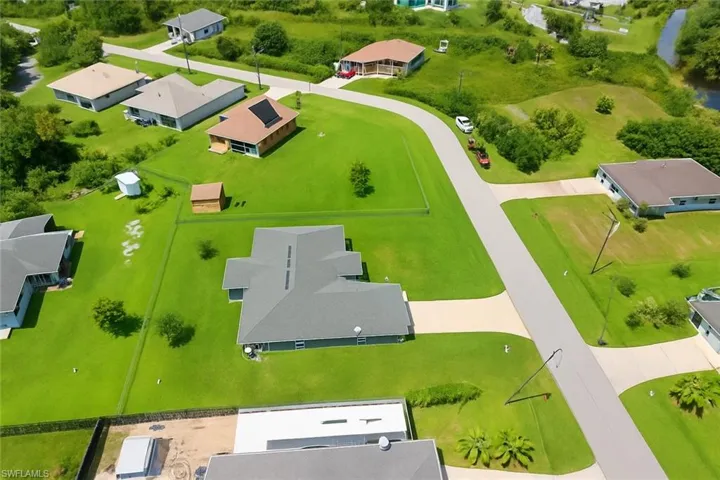 Aerial perspective of suburban area