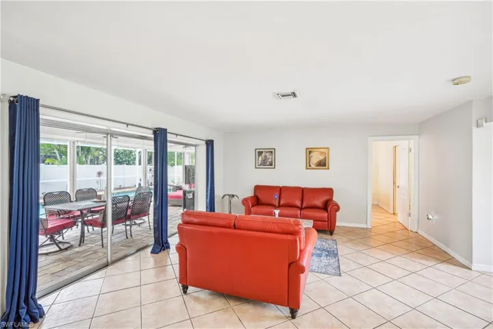 View of tiled living room