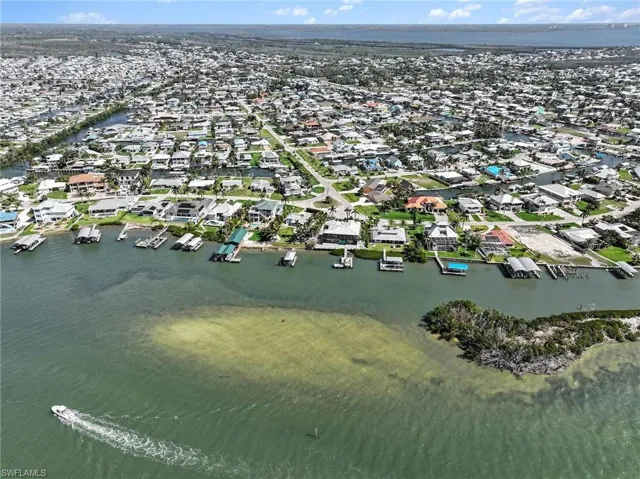 Aerial view of property off the Southern tip of Pine Island