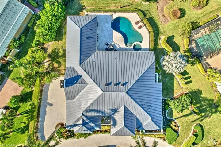Birds eye view of the property.