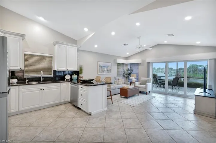 Cozy family room adjacent to kitchen