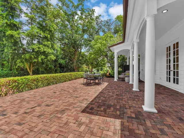 View of patio with french doors