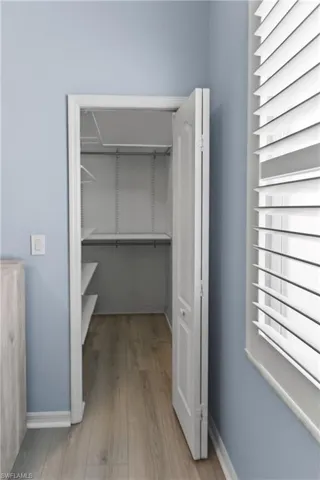 Spacious closet featuring light wood-style floors
