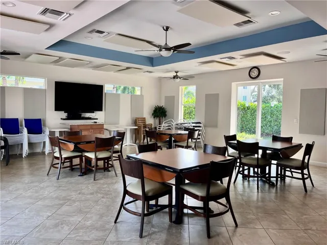 Community Room with tables for games/dining
