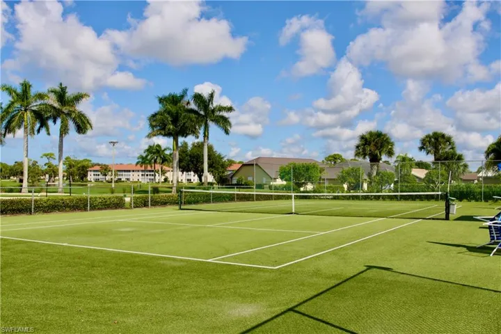View of tennis court