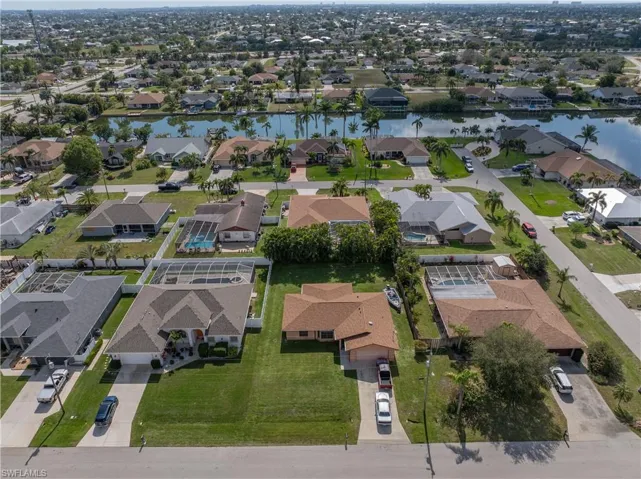 Aerial view of neighborhood looking from north to south