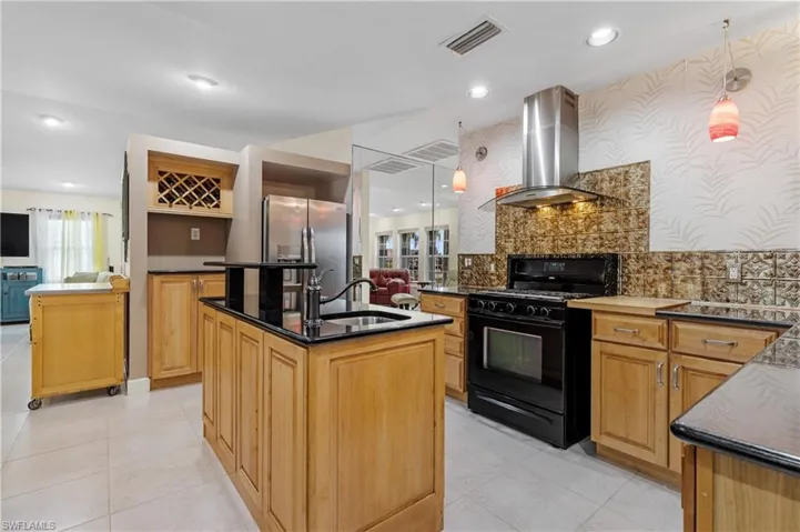 Chef's Kitchen with Granite countertops