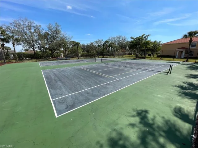 View of tennis court