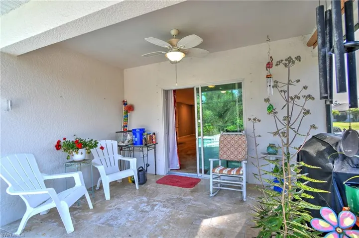 View of patio / terrace featuring ceiling fan