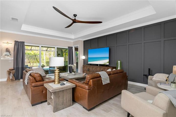 Great room has plenty of space for entertaining or gathering.