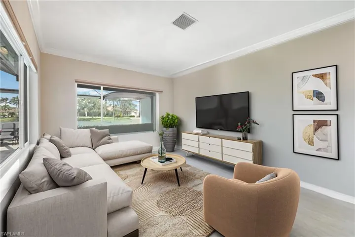 Virtual staging of living/family room