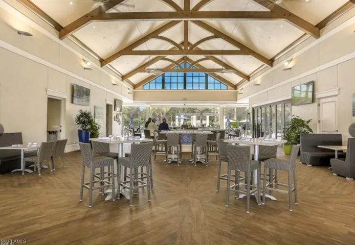 Breezeway bar and restaurant with club membership.
