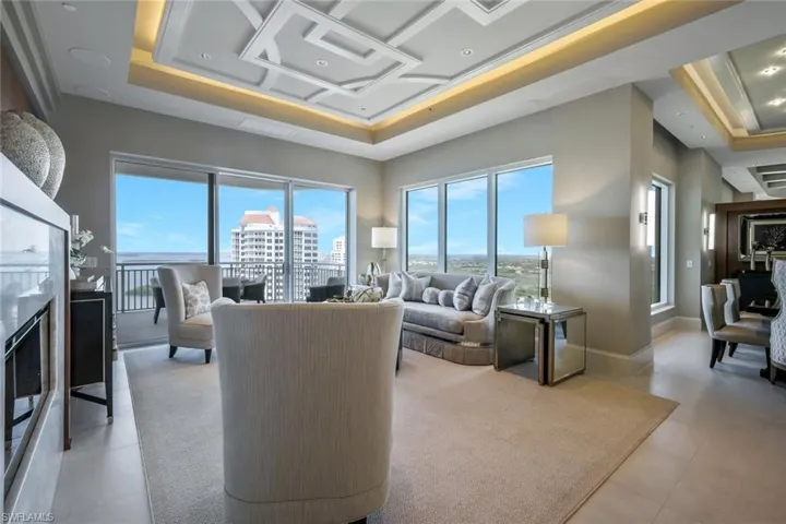 Formal living and dining adjacent to one another.