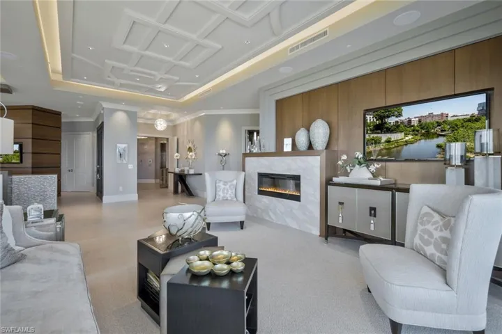 View of living room from west side of home.