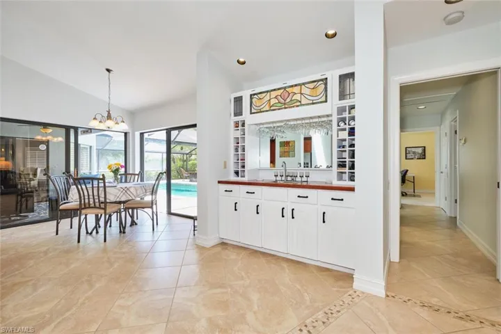 The wet bar area is very convenient to the Kitchen and to the great room.