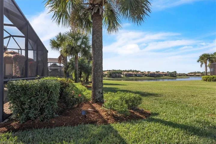 Large yard with water view