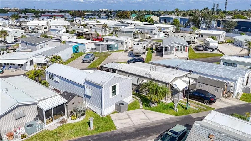 Aerial view of residential area
