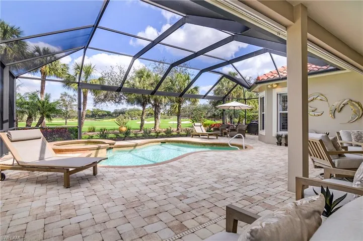 Lagoon shaped pool, plenty of deck for party time