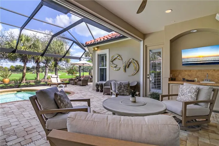 Clearview pool cage 'picture window...additional seating at extended lanai space