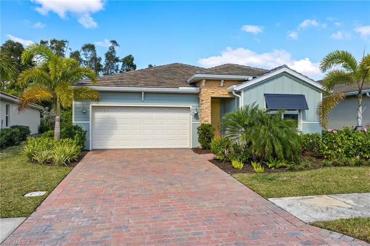 View of front of home with a garage