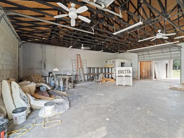 Garage with electric panel