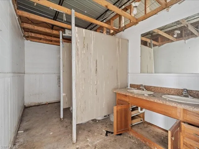 Basement with sink