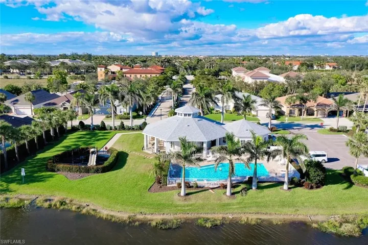 Aerial view of community amenities