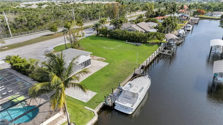 Bird's eye view of a nearby body of water