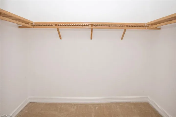 Spacious closet with carpet floors