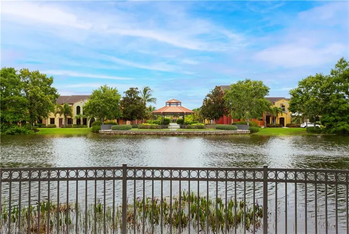 View of water feature with a gazebo
