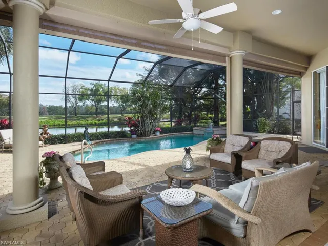 Look at that view. Spectacular. Hurricane screen protected. Pool and spa heated by natural gas...quicker and less costly than electric.