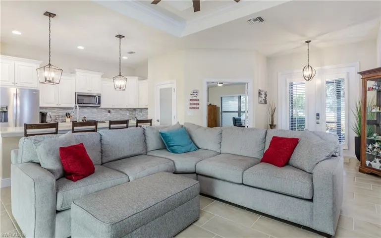 Open concept tiled living