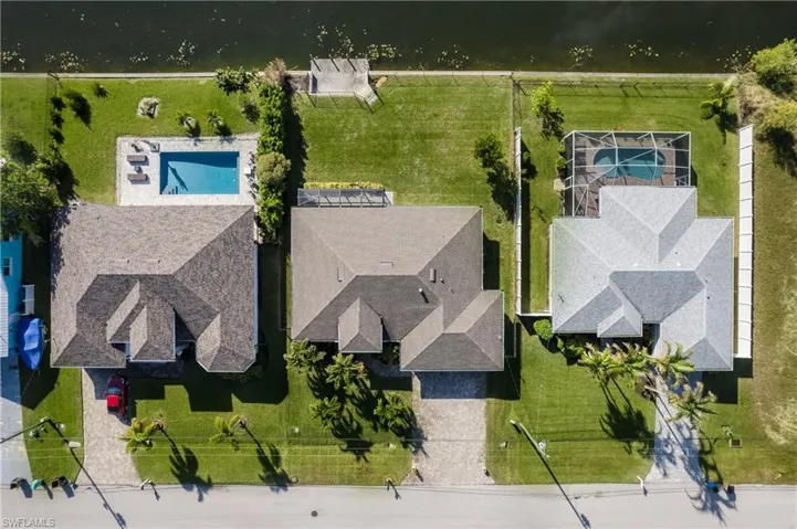 Birds eye view of property