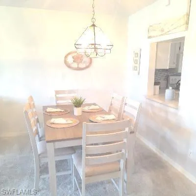 Dining room with pass-thru to kitchen