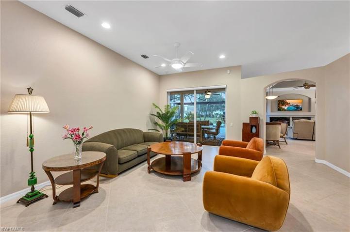 Gather in living room before sitting down to dinner.