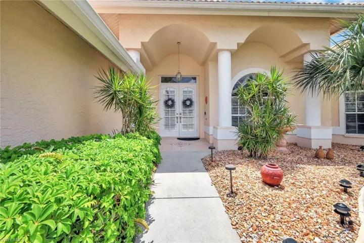 View of exterior with french front entry doors