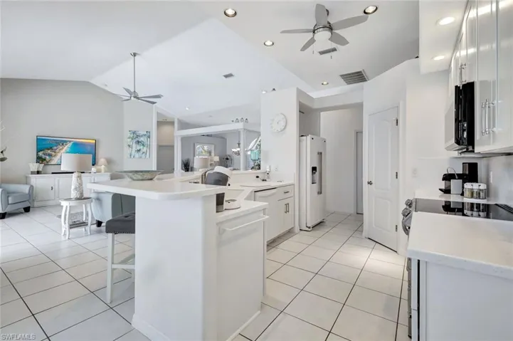 Kitchen with white appliances