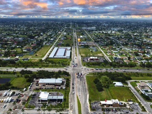 View of aerial view at dusk