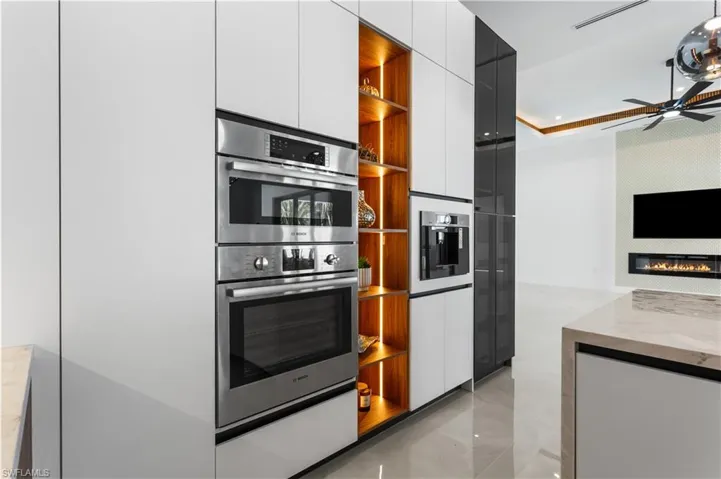 Exquisite BOSCH BUILT-IN COFFEE MACHINE allows you to ENJOY YOUR FAVORITE ESPRESSO DRINKS from the COMFORT OF HOME!