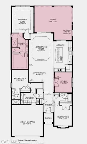Additional Highlights Include: casual dining extension, covered extended lanai, study, and outdoor kitchen rough in.