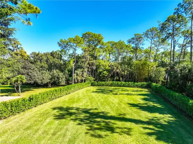 View of property's community with a yard