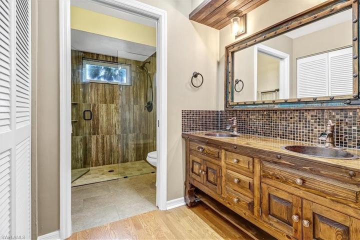 Dual Sink Vanity with updated shower