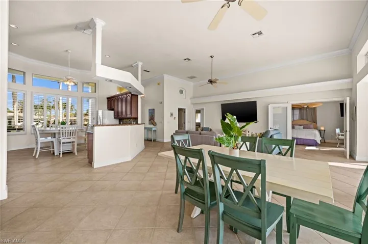 Formal dining room adjacent to kitchen