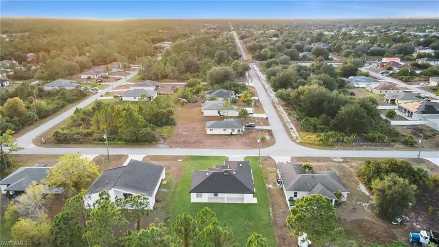 Aerial view of residential area