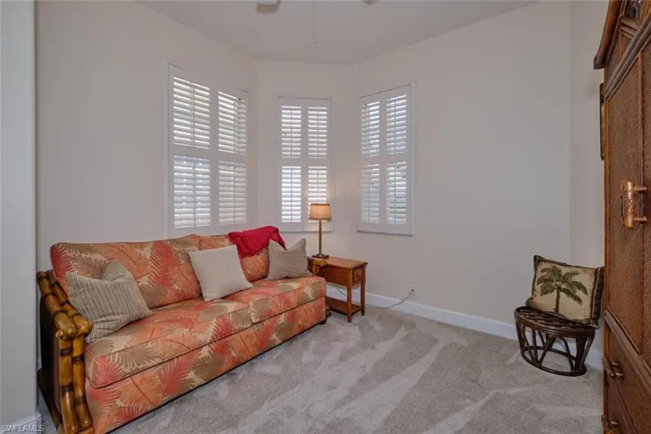 Sitting room with light carpet and plenty of natural light