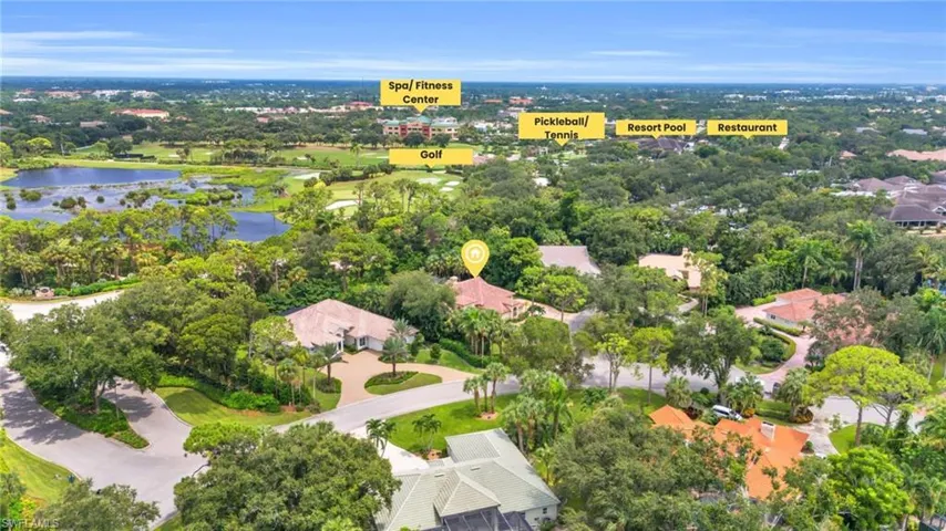 Aerial view featuring Bonita Bay Club amenities